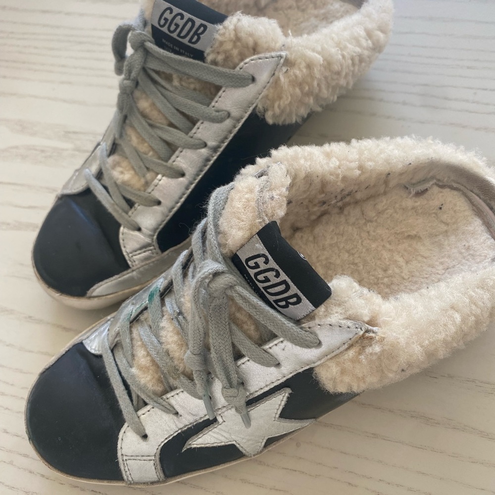 Golden Goose Super Star leather/silver Shearling
